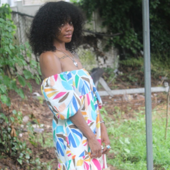 Tabitha Brown x Target Botanical Print Puff-Sleeve Linen Mini Dress — Size S - Picture 2 of 6